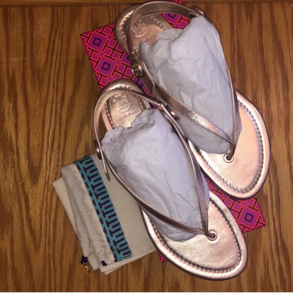 NWT Tory Burch Mini Travel Sandal in Rose Gold